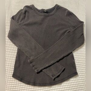 NWOT Old Navy - Girl’s Ribbed Long Sleeve Top in Dark Gray